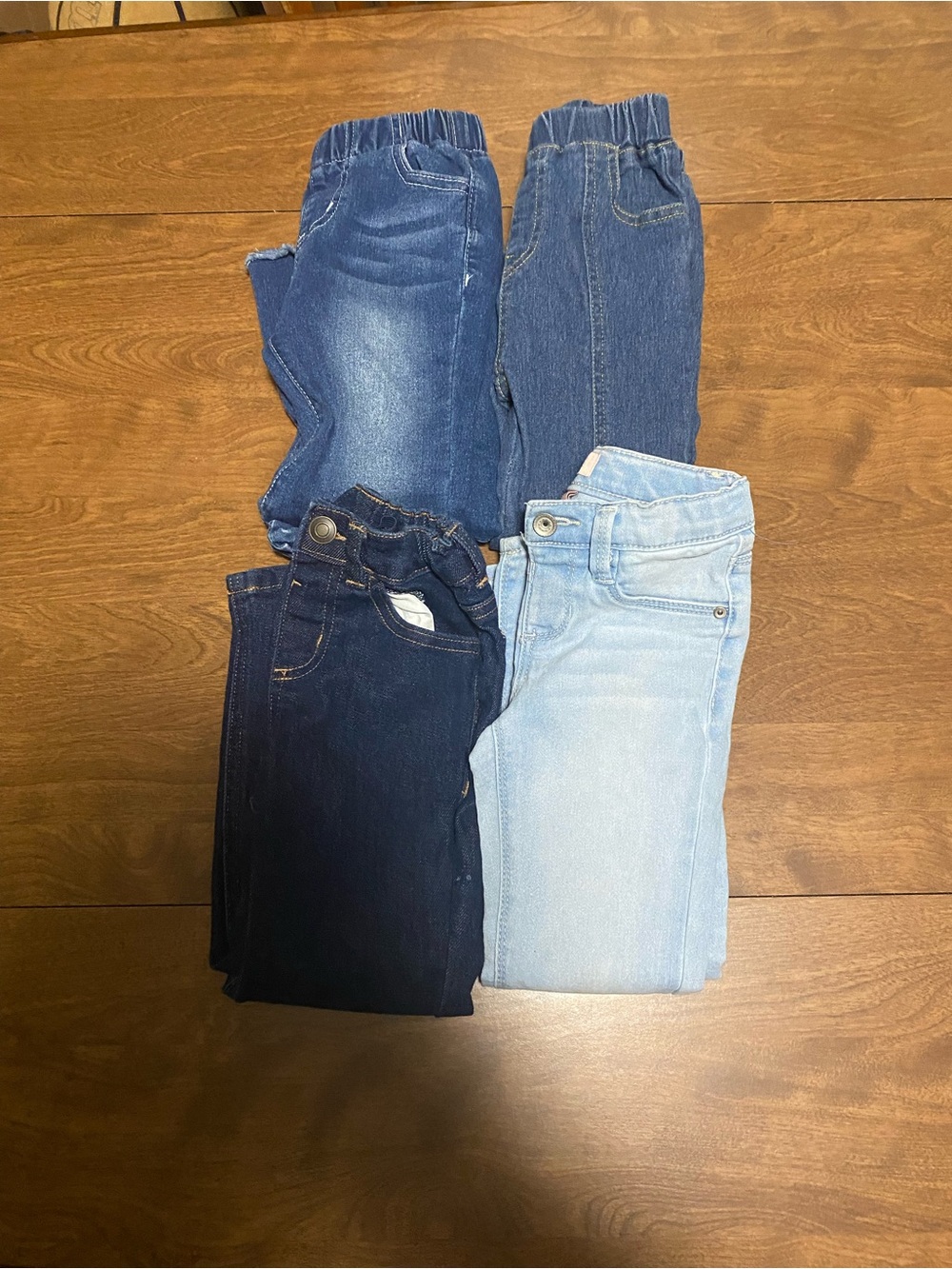 Bundle of 4 Girls' Denim Bundle - Light, Medium, Dark & Indigo Blues 4T